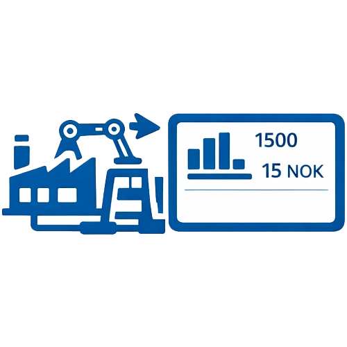 Ikona obrazująca zlecenie produkcyjne z aktualnym podglądem liczby sztuk, NOK i statusu operacji