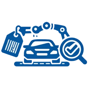 Industries and applications icon – the traceability system is used not only in the automotive industry, but wherever clear product and batch identification matters.