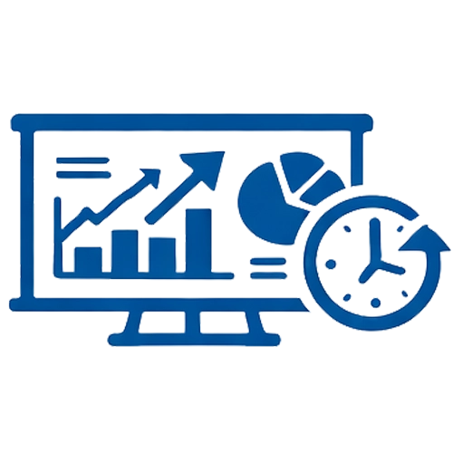 An icon presenting an SPC system responsible for process stability reports and quality trends.