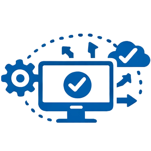 An icon showing statistical process control in manufacturing that can be implemented without building the entire environment from scratch.