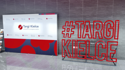 Baner Targi Kielce na targach branży zbrojeniowej