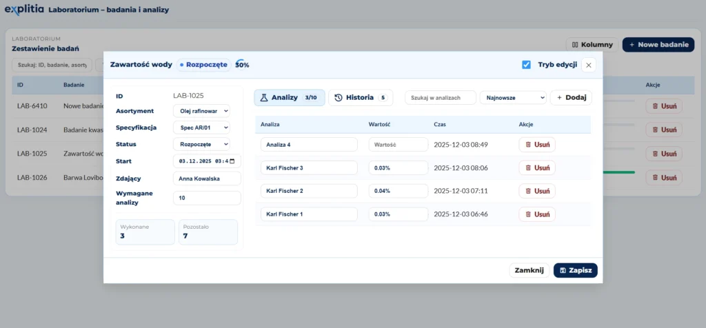 Poznaj LIMS system od explitia wspierający pracę laboratoriów i kontroli jakości