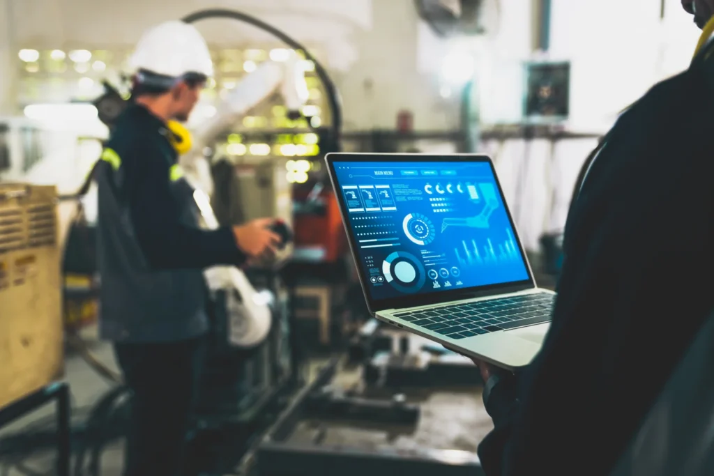 AVEVA migration – we started with a safe test environment (engineer testing the system on a computer)